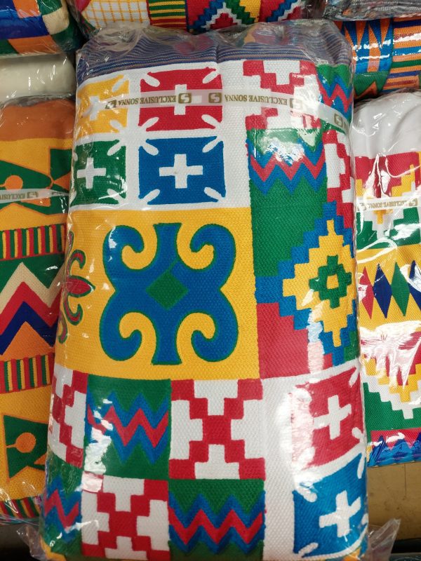 A close up of some colorful pillows on display