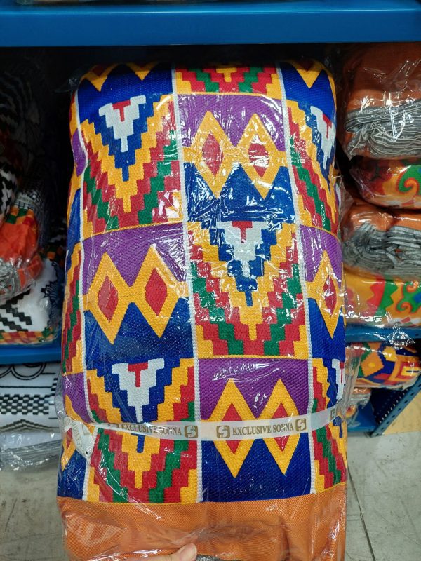 A colorful bag with many different colors on it.